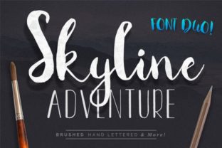 Skyline Adventure Duo: A Handmade Brushed Font for Creative Projects